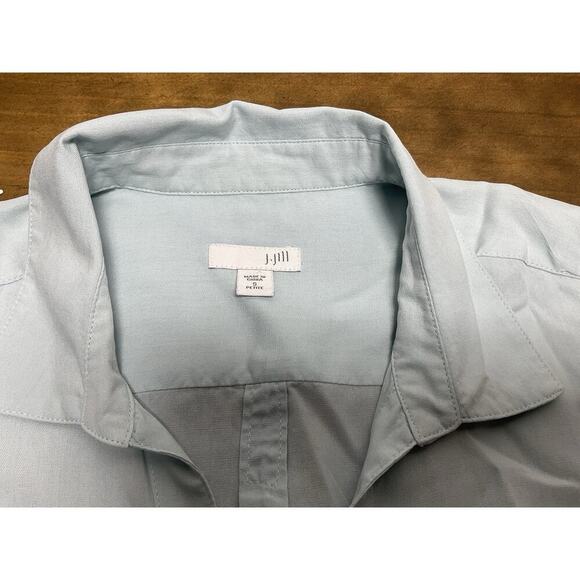 J. Jill 100% Silk Long Sleeve Button Down Shirt Blue Size Small Petite - Picture 3 of 10
